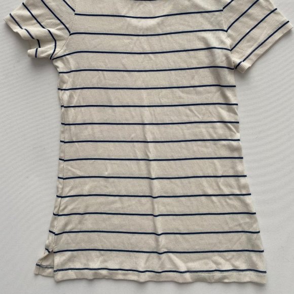 LNA Striped Back Loop Rib Top Navy / Off White - Picture 2 of 4